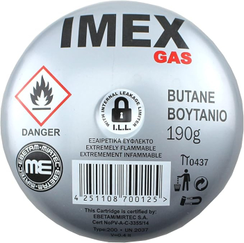 Preview: IMEX Butan-Stechkartusche 190g